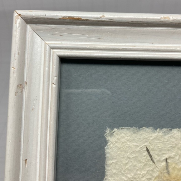 Pressed Flower panel matted framed art signed 1997 cottagecore shabby chic - Picture 3 of 8